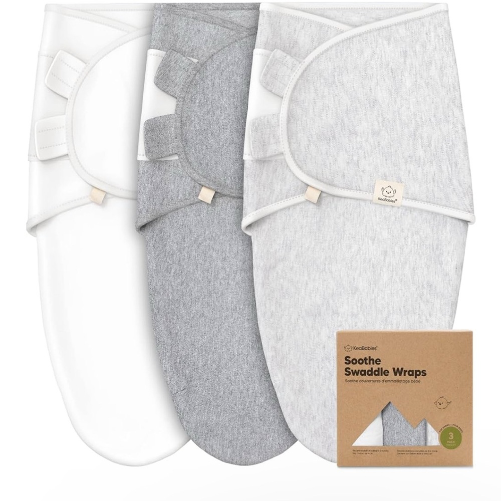 KeaBabies | Nested Bean Swaddle White and Gray